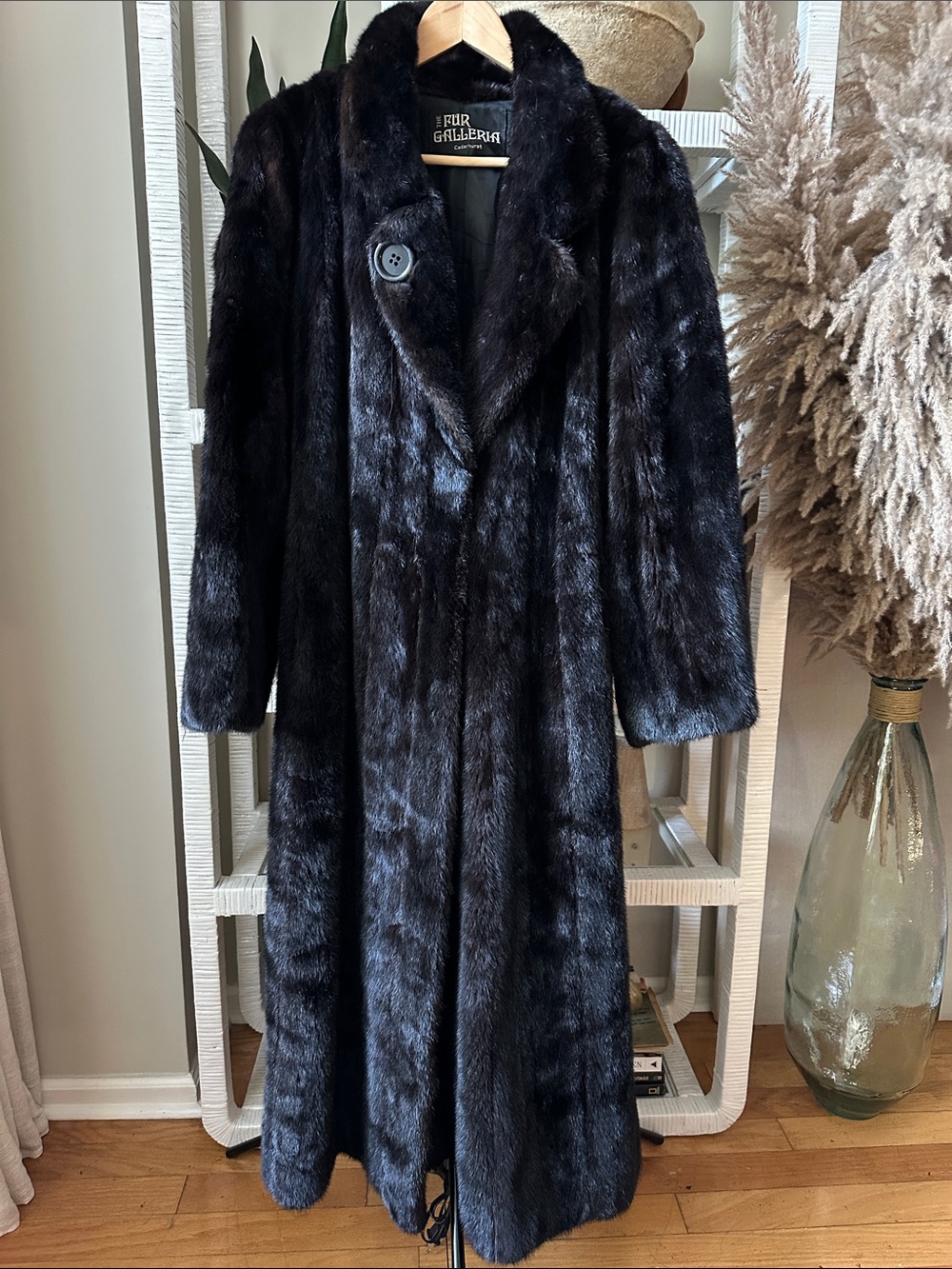 Luxury Women's Long Black/Brown Mink Fur Coat